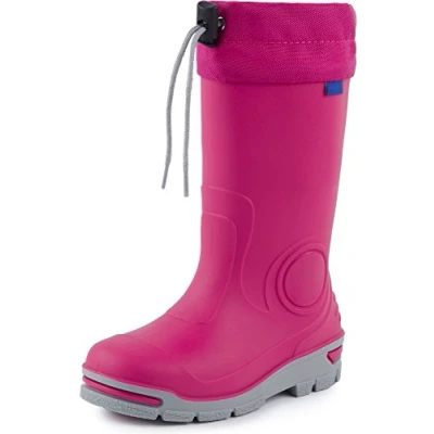 Imagen de Ladeheid Botas de Agua en PVC Unisex Impermeables para Niños Rainboots Goma Infantiles Niñas LARB014 (Rosa, 25/26 EU)