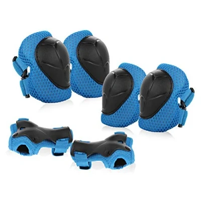 Imagen de JIM&#039;S STORE Conjuntos de Patinaje Infantil Consta Rodilleras Coderas,es Adecuado para Bicicleta Ciclismo Monopatín y Deportes Extremos(Negro)