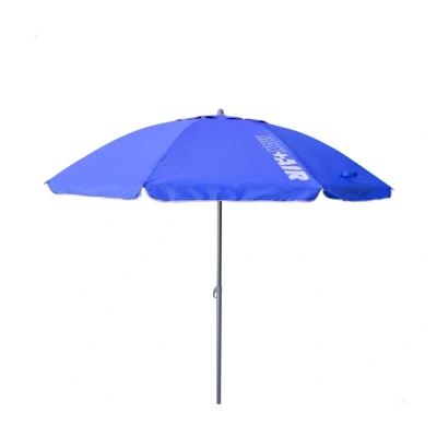 Imagen de AKTIVE 62273, sombrilla playa anti viento plegable azul Ø200, Con revestimiento plateado y protección UV 50, paravientos playa, parasol grande, sombrillas para