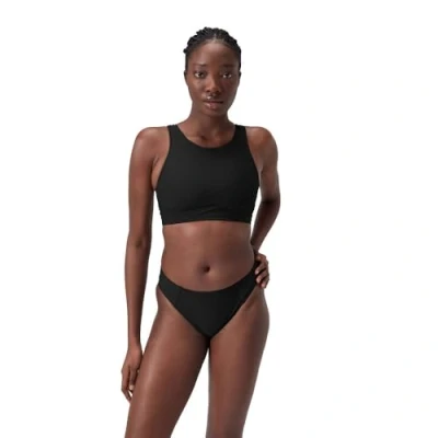 Imagen de Speedo Parte Superior Lisa de Escote Alto con Malla Fitness en el Agua Diseño Elegante para Mujer, Antracita, L