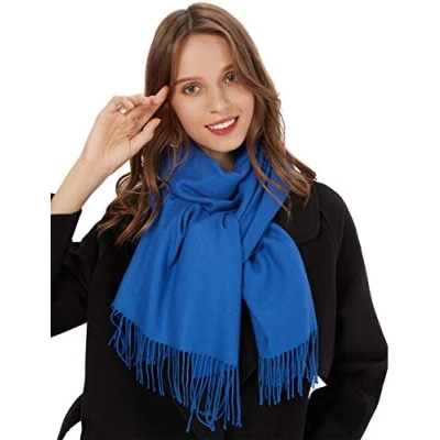 Imagen de MaaMgic Bufanda de Invierno para Mujer Chal Pashminas Foulard Grande Larga 200 * 70CM Suave Mantón Grueso Multicolor Mujeres,Azul real