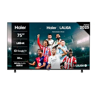Imagen de Haier Direct LED 4K UHD H75K85FUX 75 Pulgadas, Smart TV, Google Dolby Audio, HDR 10, Remote Control, Assistant, Bluetooth 5.1, DBX HDMI 2.1 x 4, Sin Marcos, 2025