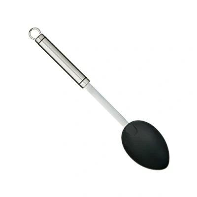 Imagen de KitchenCraft Professional Cuchara para Servir, Cabeza de Nailon Antiadherente, Acero Inoxidable, Color Plata/Negro, 34 cm
