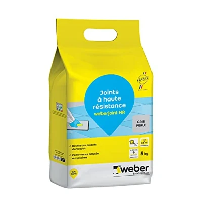 Imagen de Junta de baldosas adecuada para piscina, alta resistencia, gris perla, Weberjoint HR 5KG, WEBER