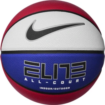 Imagen de Nike Elite All Court 8P 2.0 Balón de Baloncesto desinflado Goma y Piel sintética en Color Rojo, Azul Real, Plateado Negro, Talla 7 N.100.4088.619.07