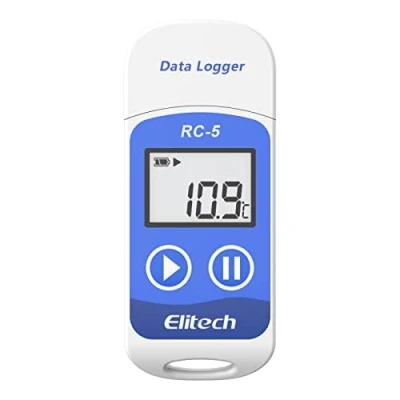 Imagen de Elitech RC 5 Registrador de Datos Temperatura USB, Registro Alta Precisión 32000 Puntos Capacidad, Software para Mac y PC, Reutilizable