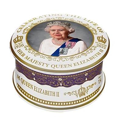 Imagen de Elgate LILAJ Caja conmemorativa de cerámica con tapa para celebrar la vida reina Isabel II 1926 2022, un recuerdo memorable decoración del hogar