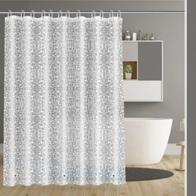 Imagen de Carttiya Tenda per Doccia, Eva da Bagno Impermeabile e Antimuffa con 3 Magneti Pesanti 12 Ganci Doccia,180x180cm,Semitrasparente