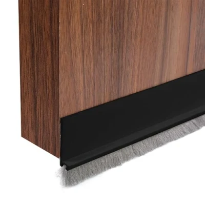 Imagen de GGTTNRT tira de cepillo para puerta, burlete puertas, autoadhesiva, cortable, sello puerta 100 cm longitud (negro, 50 mm)