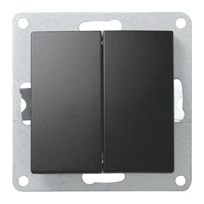 Imagen de Conmutador de 2 vías ESTILO interruptor luz 10 A, encendido y apagado 250 V, basculante doble con conexión enchufable, negro mate