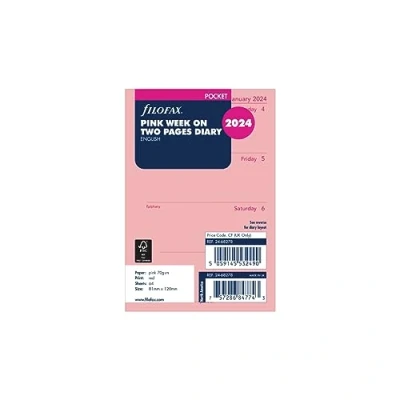 Imagen de Filofax Agenda 2024 de bolsillo con dos páginas, color rosa