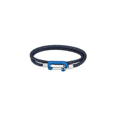 Imagen de Lacoste Pulsera de piel para hombre, colección MATT, color azul marino 2040315, talla única, Cuero, No es una piedra preciosa