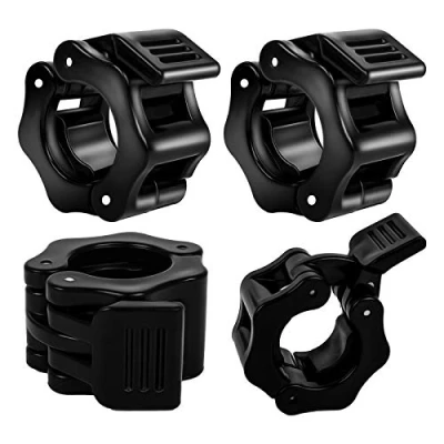 Imagen de 4Pcs Abrazaderas de Barra Liberación Rápida 25 mm, Bloqueadores para Barras Pesas, Hebilla Mancuernas, Olimpica Levantamiento Pesas Entrenamiento(Negro)