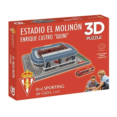 Imagen de BANDAI Puzzle Estadio 3D El Molinón (Sporting Gijón) National Soccer Club Figura de colección, Multicolor (Eleven Force EF10803)