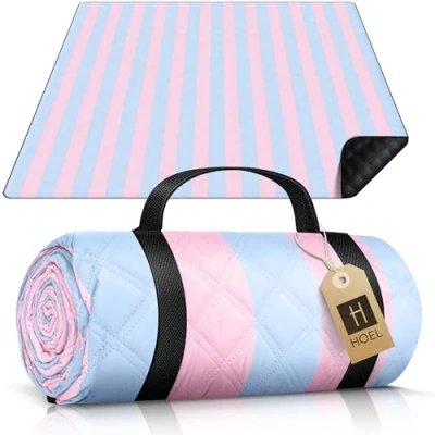 Imagen de HOEL Manta Picnic Impermeable 200 x cm Esterilla Acolchada Playa Mantel Blanket Plegable Beach Mat Aislante