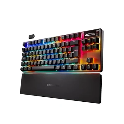 Imagen de SteelSeries Apex Pro TKL Wireless Gen 3 Teclado Gaming HyperMagnetic Interruptores OmniPoint 3.0 Accionamiento Ajustable Rapid Trigger Preajustes Tap y más OLED UK Layout QWERTY
