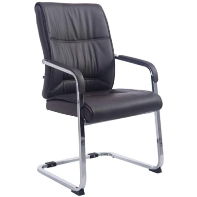 Imagen de CLP Silla De Conferencia Anubis En Polipiel I Oficina Estilo Cantiléver, con Reposabrazos &amp; Base Metálica, Color:marrón