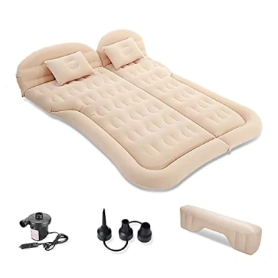 Imagen de Ergocar Colchoneta Colchon SUV MPV Inchable Colchón Camping Cama Inflable Plegable del Coche para Camping, Senderismo, Piscina, Playa, Viajar (Beige)
