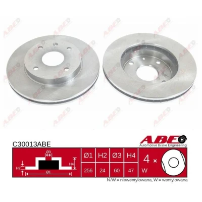 Imagen de ABE C30013ABE Disco de freno Eje delantero 256 24,0 4 114,3 ventilado CHEVROLET: Lacetti Hatchback, Epica Berlina, Nubira Berlina