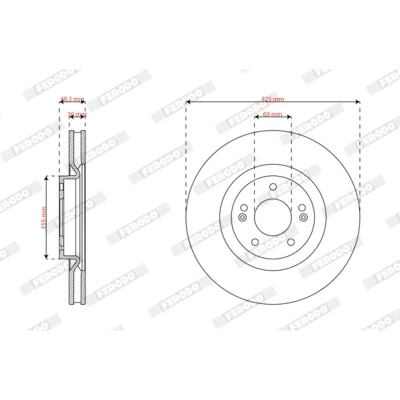 Imagen de JURID Disco de freno 325mm 30mm 5 114,3, 69mm ventilado 563894JC Discos freno,
