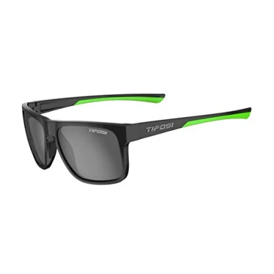Imagen de Tifosi Swick Gafas polarizadas de lente única, color negro satinado, neón, humo polarizado