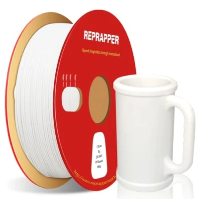 Imagen de Reprapper polipropileno PP de reperpilado 1.75 mm (+/ 0.03 mm) flexible Filamento 3D 1 kg (2.2 libras) Bobina para la impresión 3D, 5 piezas construcción en el alcance entrega, blanco