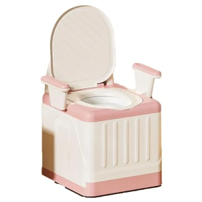 Imagen de Silla WC Acolchada con Inodoro Portátil, Personas Mayores, Adultos, Portátil para Ajustable, Orinal, Agujero WC,