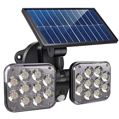 Imagen de EXTRASTAR Luz Solar Exterior para Exteriores, 120Leds, 7W, 500Lm, 3 Modos, Impermeable, con Sensor de Movimiento, Blanca Fría 6500K, Ángulo Iluminación Ajustable Terraza, Balcón, Pasillo