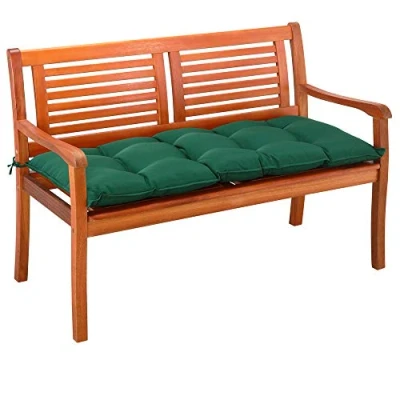 Imagen de Detex Cojín para Banco de jardín Verde 110x45x8cm Almohadilla sillón Doble Viscoelástico Hidrófugo