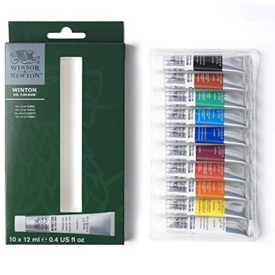 Imagen de Winsor &amp; Newton óleo Winton Set de 10 tubos 12ml colores surtidos para iniciación a la pintura al