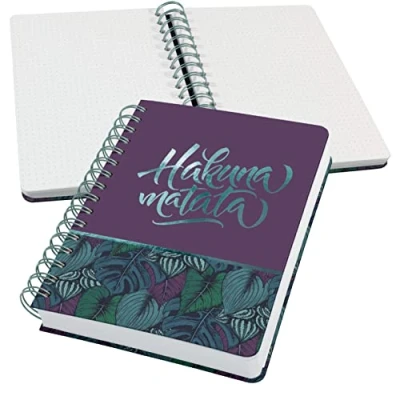 Imagen de SIGEL JN613 Jolie Libreta de espiral, Jungle Dreams, cuadriculado con puntos (impresión Dot), 120 g/m², 16,8 x 21,5 cm, tapa dura, 240 páginas, púrpura, turquesa, verde