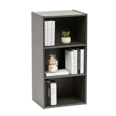 Imagen de Iris Ohyama, Librería mediana de 3 niveles/estantería madera/estantería cubo/armario libros/armario con estantes, Diseño,Modular, Oficina, Casa Module Shelf MDB Roble Gris