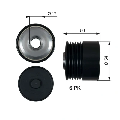 Imagen de GATES OAP7188 Rueda Libre Alternador 50 FleetRunner Micro V Stretch Fit