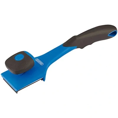 Imagen de Draper 17154 Rascador de 4 bordes con mango agarre suave y perilla, azul