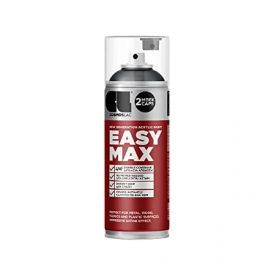 Imagen de CL COSMOS LAC SPRAY EASY MAX ACRYLIC SATINADO RAL 400 ML 9005 Negro intenso 803