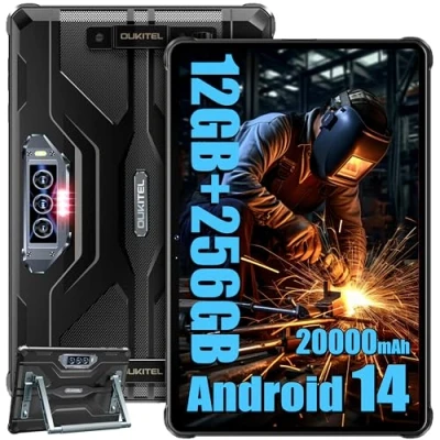 Imagen de OUKITEL RT8 Tablet Rugerizada 12GB RAM + 256GB ROM Rugged Android 13, Batería 20000mAh, 11 Pulgadas FHD+, Cámara 48MP+20MP Visión Nocturna Tablets, Carga Rápida de 33W,4G Dual SIM/5G WiFi/NFC