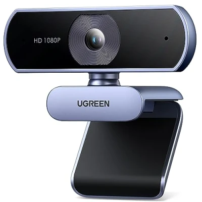 Imagen de UGREEN Webcam Full HD 1080P 30FPS USB PC Cámara 2 Micrófono Incorporado 360 Grados de Rotación Plug Play para Windows MacOS Linux Soporta Youtube Streaming Skype Video Calling Zoom Videoconferencia