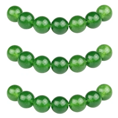 Imagen de MJDCB 4mm 85 piezas Cuentas de Piedra Jade Verde Oliva Redondas Sueltas Piedras Semipreciosas para Hacer Joyas Pulseras Collares