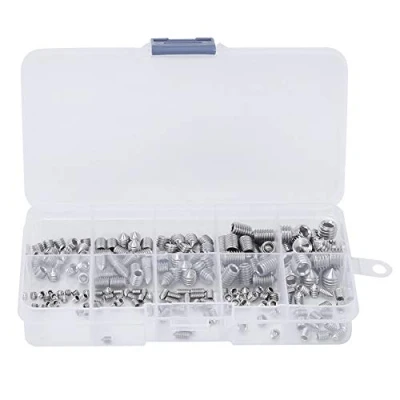 Imagen de Juego de Tornillos Prisioneros Hexagonales Cono Cónico 200 Piezas, M3 M4 M5 M6 M8 Kit Surtido Acero Inoxidable con Caja Almacenamiento