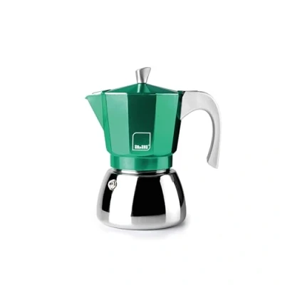 Imagen de IBILI Cafetera express Elba Green, 9 tazas, 450 ml, Aluminio fundido, Base de Acero Inoxidable, Apto para inducción