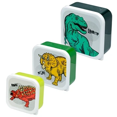 Imagen de PUCKATOR LBOX77 Juego de 3 loncheras para aperitivos M/L/XL Dinosauria