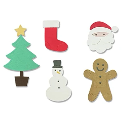 Imagen de Sizzix 665336 Juego de Troqueles Thinlits (13 Unidades), diseño Navidad, Plástico Papel, Multicolor, Talla única