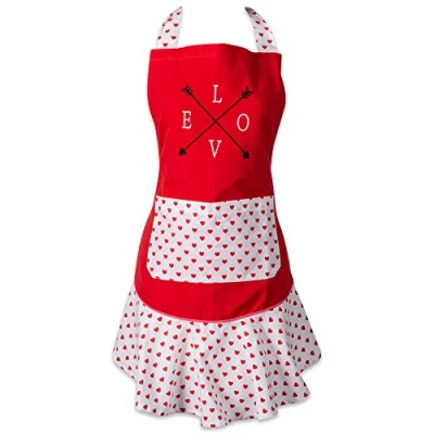 Imagen de DII 100% algodón, delantal de cocina con volantes, lazos ajustables para el cuello y la cintura, bolsillo frontal, perfecto cocinar, hornear, hacer manualidades más
