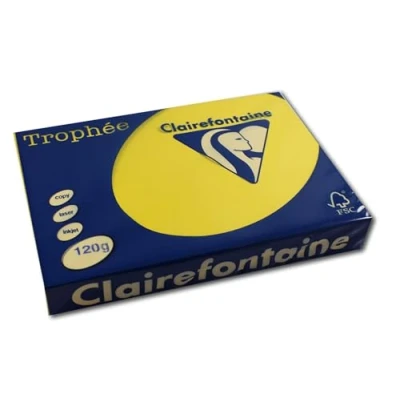 Imagen de Clairefontaine Trophée 1292C Resma de papel, 250 hojas, A4, 21 x 29.7 cm, color amarillo sol