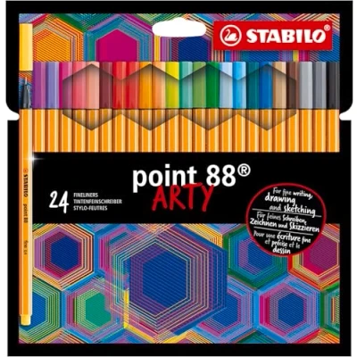 Imagen de Rotulador punta fina STABILO point 88 Estuche ARTY con 24 colores