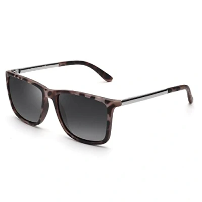 Imagen de JIM HALO Gafas de Sol Polarizadas. Cómodas y Resistentes. Máxima Protección UV400. Para Hombre Mujer Gris Tortuga/Gris Polarizado
