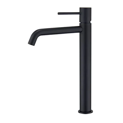 Imagen de MICE grifo monomando de lavabo caño alto fabricado en latón Griferia baño color Negro Mate BDM039 3NG