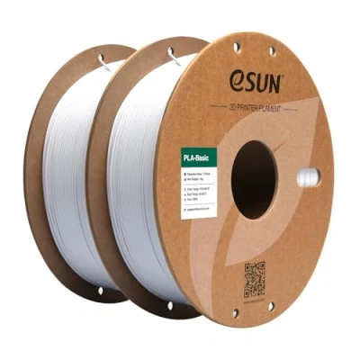 Imagen de eSUN PLA Filamento 1.75mm, Basic Precisión Dimensional +/ 0.05mm, 1KG por Carrete, 2 Carretes para 3D Impresoras,Blanco frío y Blanco