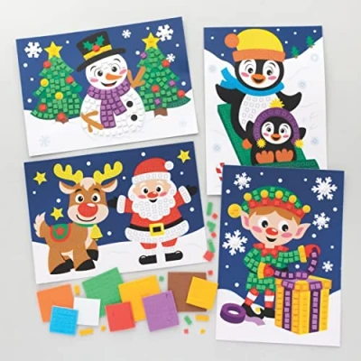 Imagen de Baker Ross FC176 Kits de Adornos Navideños Paquete 6, árboles festivos para Niños, Colgantes Árboles Navidad