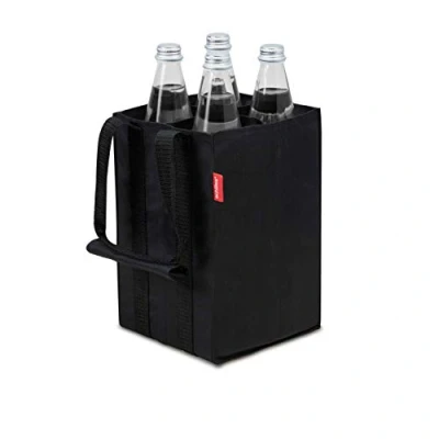 Imagen de achilles Bolsa para 4 Botellas de 1,5 litros, Transporte con separadores Botellas, la Compra Compartimentos, 17 cm x 27 Negro